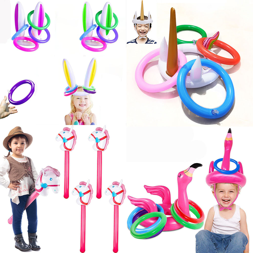 Party Games Bunny - نفخ الحصان عصا يونيكورن قوس قزح