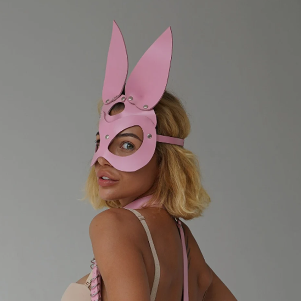 قناع أرنب نصف وجه بأذنين للنسا - مراجعة Party Games Bunny وسعره